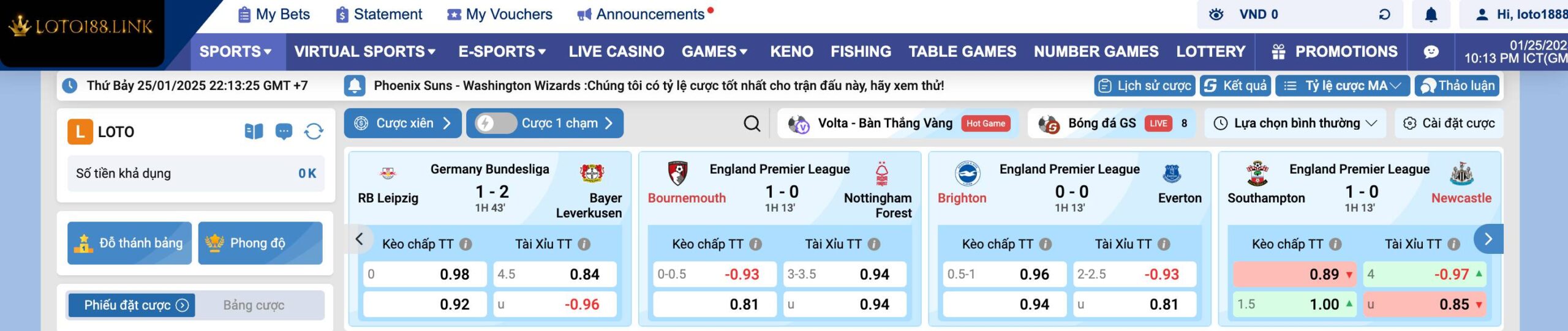 Bong da loto188